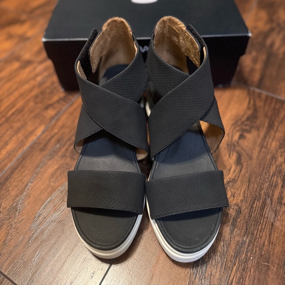 Dr. Scholl's Shoes - Dr. Scholls Sandals Shoes Sheena Black Platform Adjustable Strap Womens 8.5 NEW